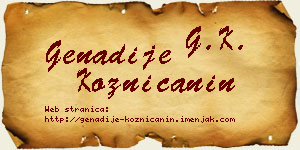 Genadije Kozničanin vizit kartica